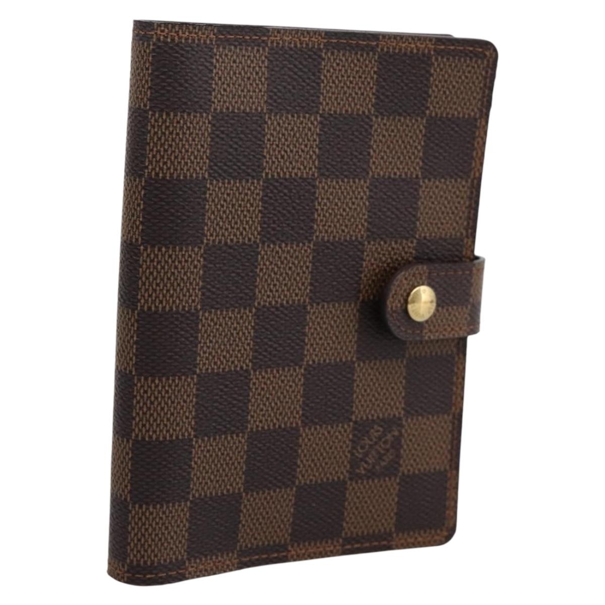 LOUIS VUITTON Damier Ebene Agenda PM Day Planner Cover R20700 LV Auth am12596V