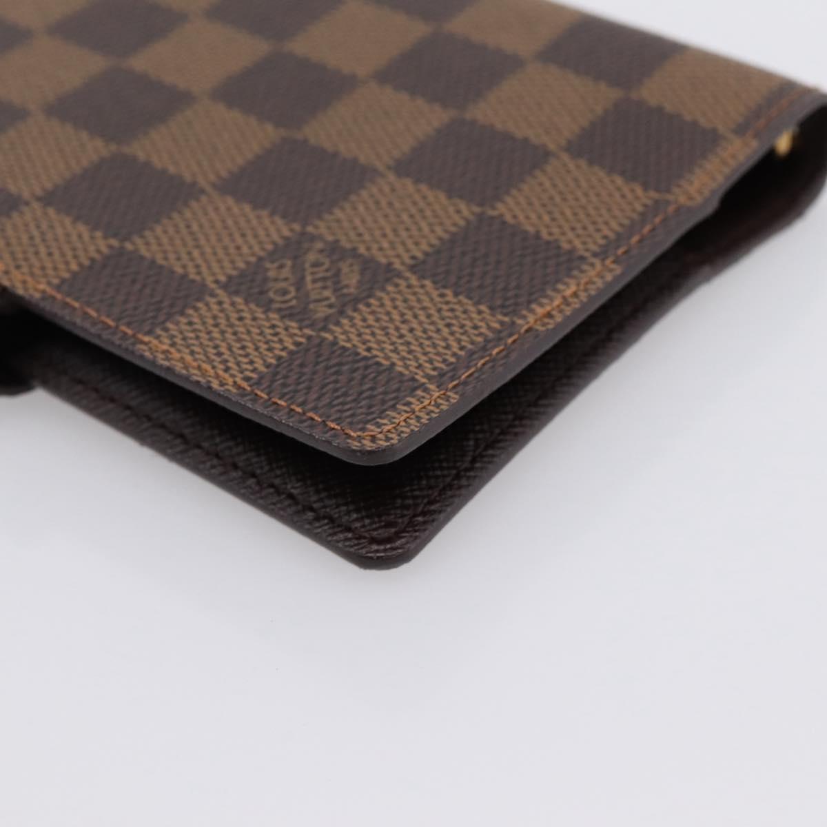 LOUIS VUITTON Damier Ebene Agenda PM Day Planner Cover R20700 LV Auth am12596V