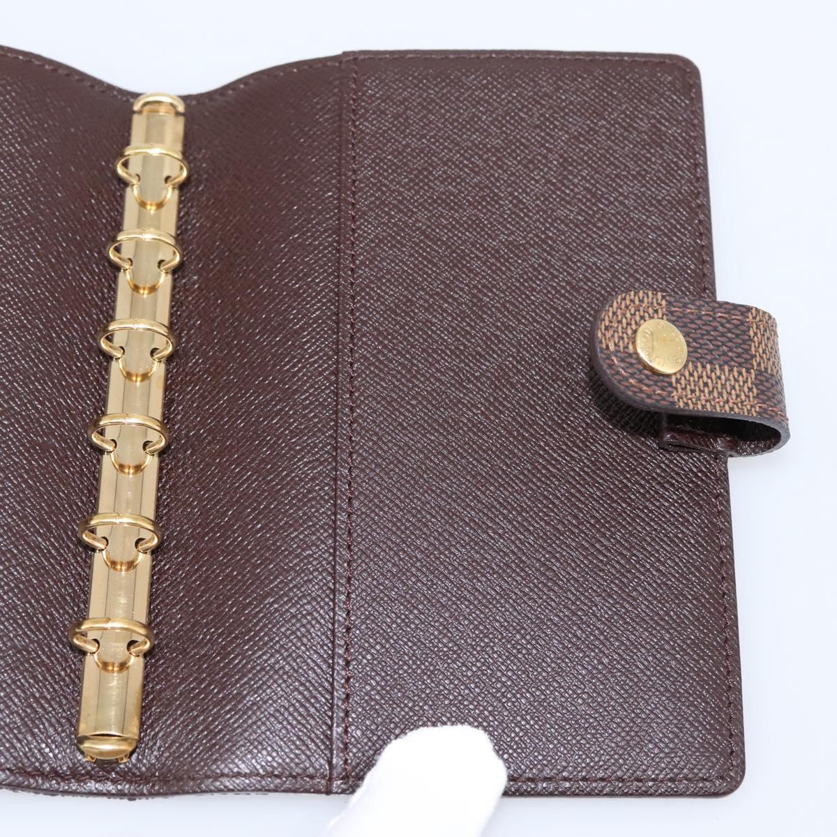 LOUIS VUITTON Damier Ebene Agenda PM Day Planner Cover R20700 LV Auth am12596V
