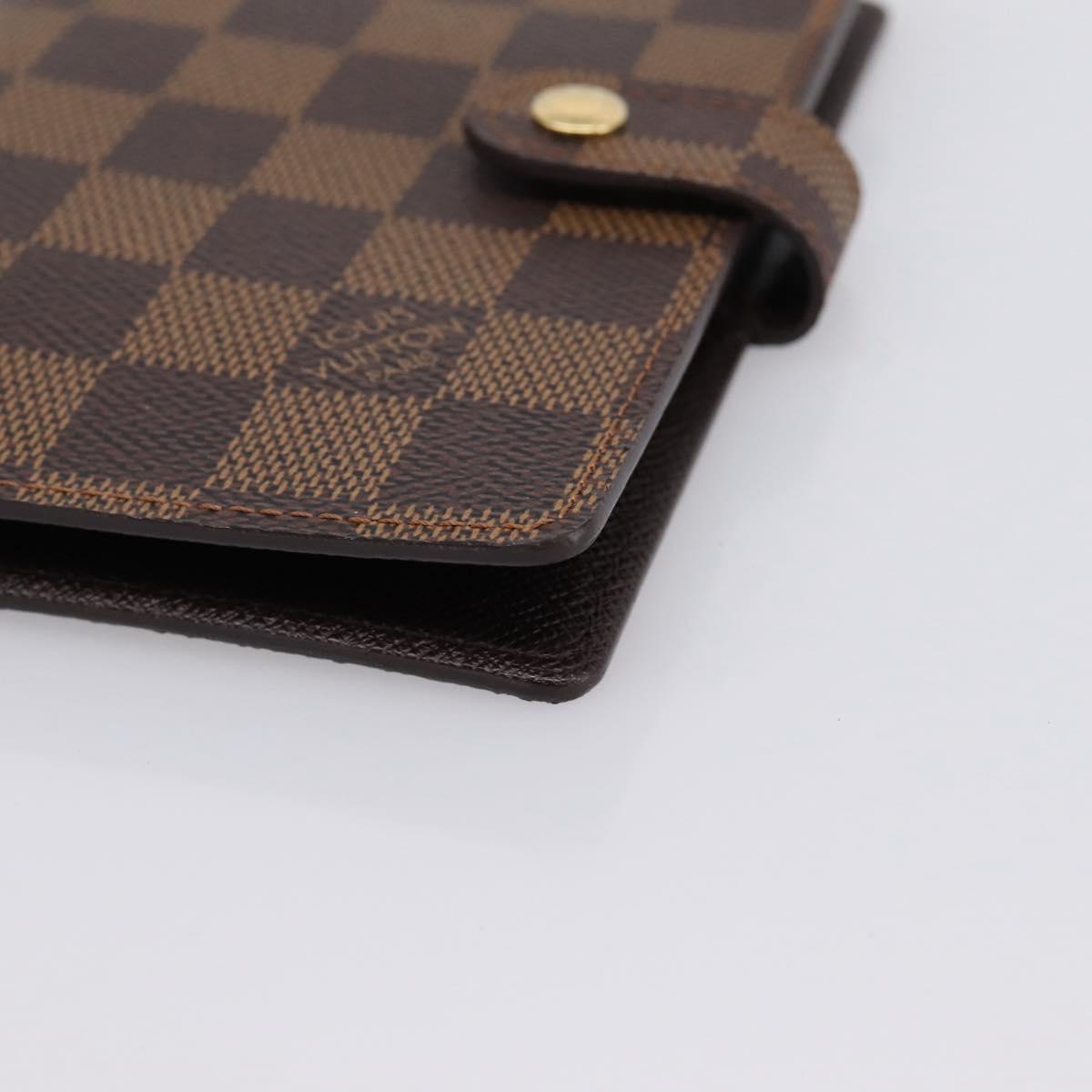 LOUIS VUITTON Damier Ebene Agenda PM Day Planner Cover R20700 LV Auth am12596V
