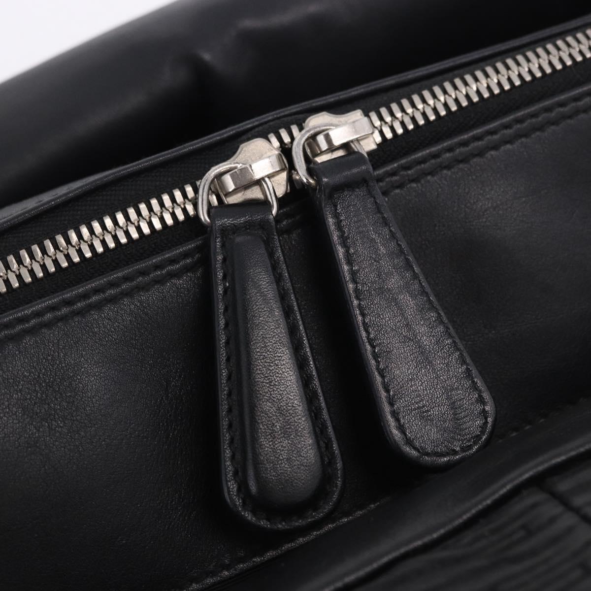 Christian Dior Carreño Hand Bag Leather Black Silver Auth am12602SAM