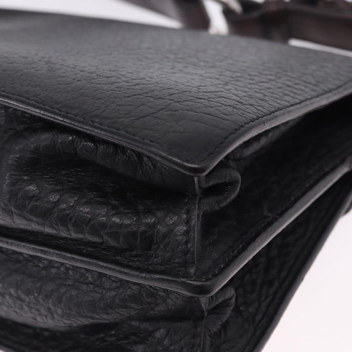 PRADA Ready Lock Shoulder Hand Bag Leather Black Gold Auth am12604V
