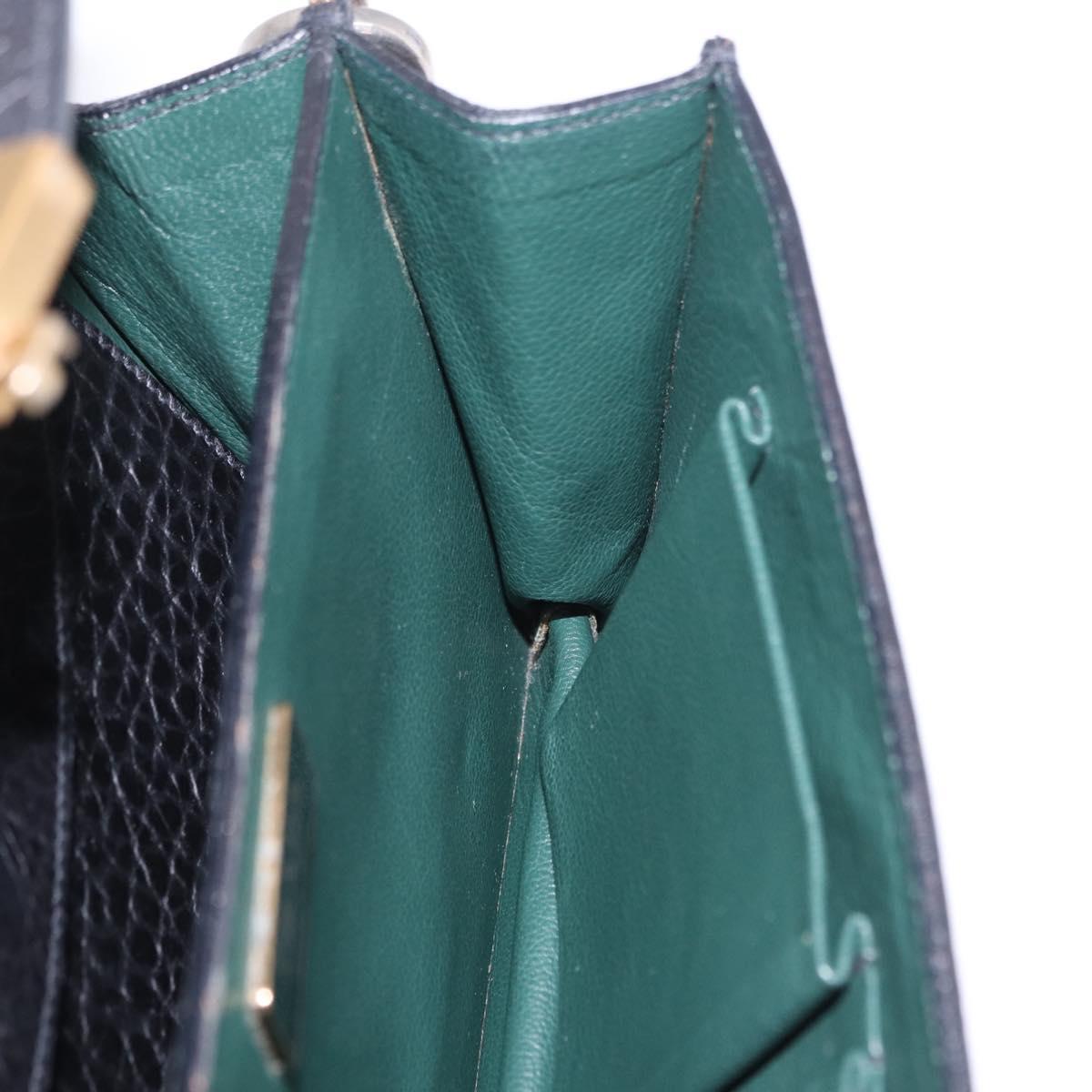 PRADA Ready Lock Shoulder Hand Bag Leather Black Gold Auth am12604V