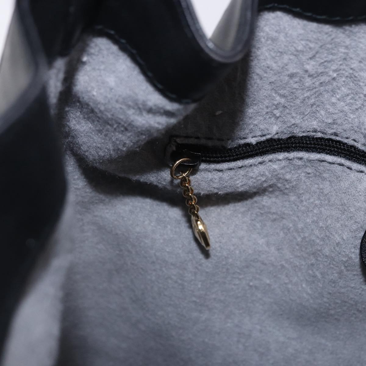 GUCCI Web Sherry Line Bag Leather Randonnee Type Black Gold Auth am12607V