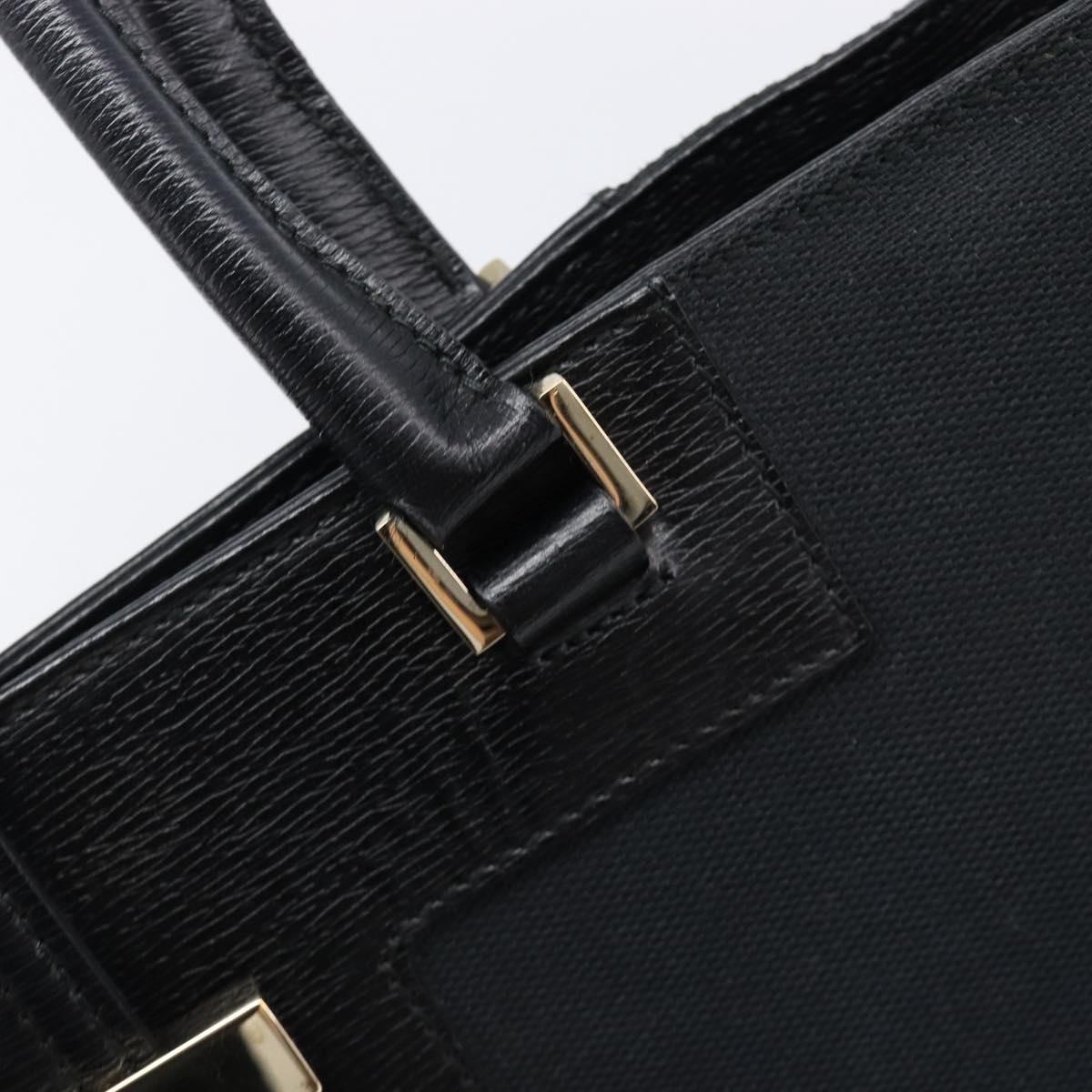 GUCCI G Tote Bag Leather Canvas Black Gold 002 1109 Auth am12611V