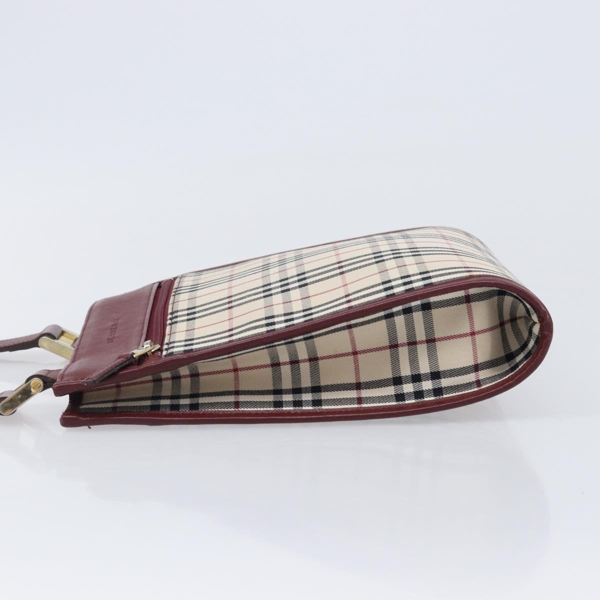 BURBERRY Nova Check Shoulder Bag Canvas Beige Gold Auth am12612V