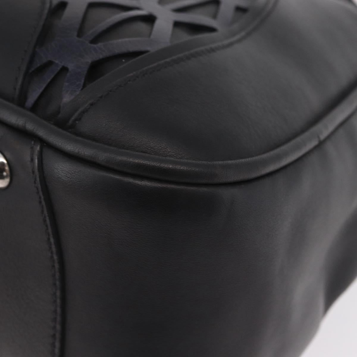 Miu Miu Hand Bag Leather Black Silver Auth am12613V