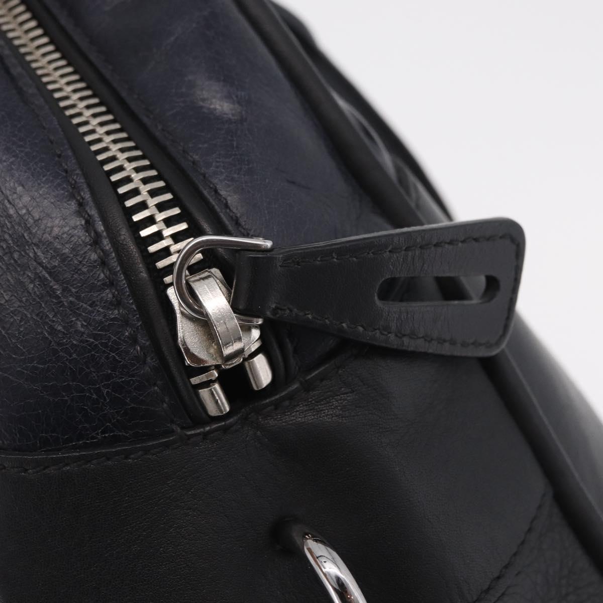 Miu Miu Hand Bag Leather Black Silver Auth am12613V