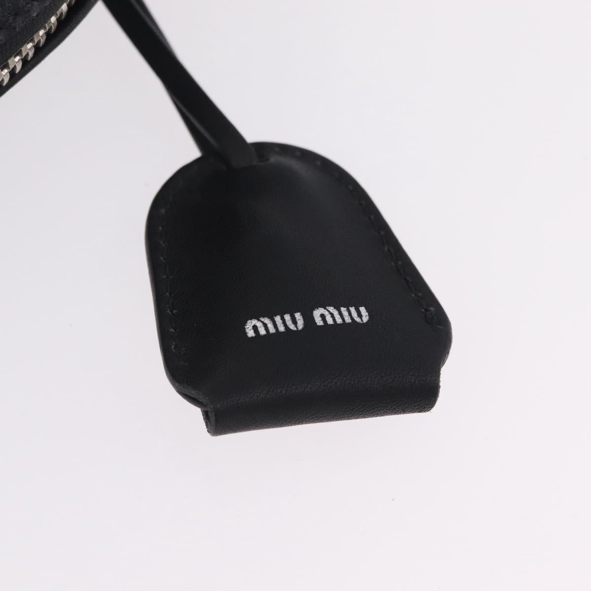 Miu Miu Hand Bag Leather Black Silver Auth am12613V