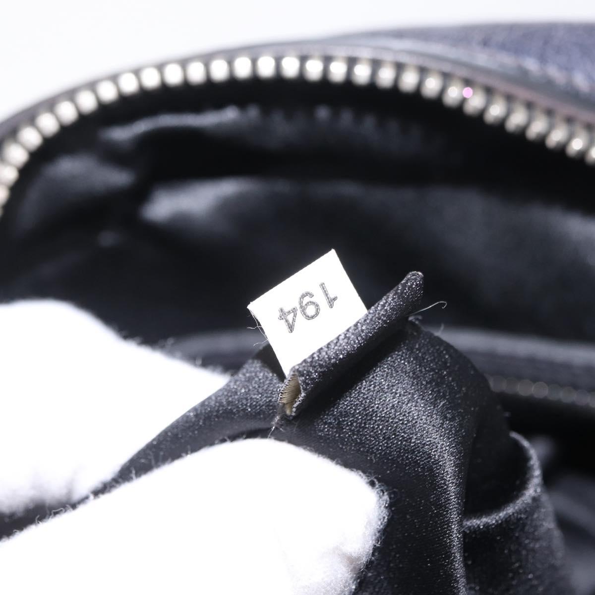 Miu Miu Hand Bag Leather Black Silver Auth am12613V