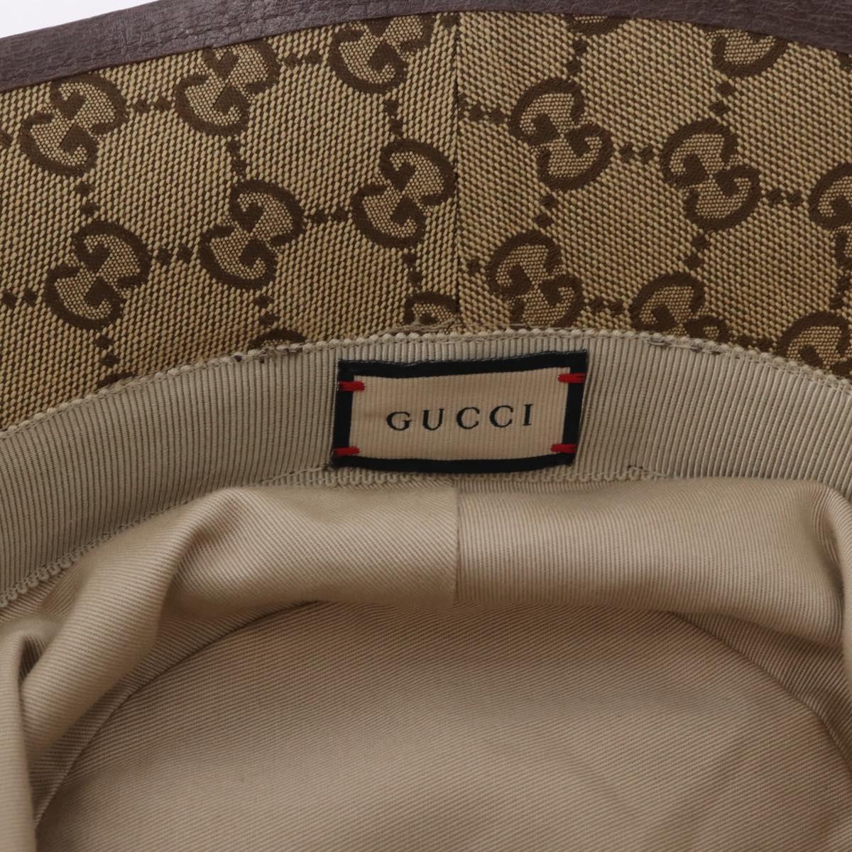 GUCCI GG Canvas GG Marmont Hat M Beige Auth am12614V
