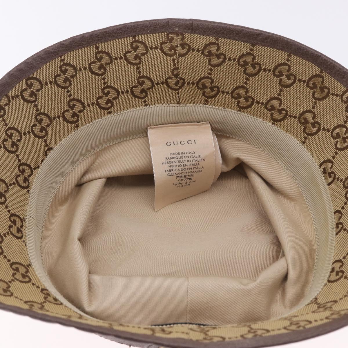 GUCCI GG Canvas GG Marmont Hat M Beige Auth am12614V