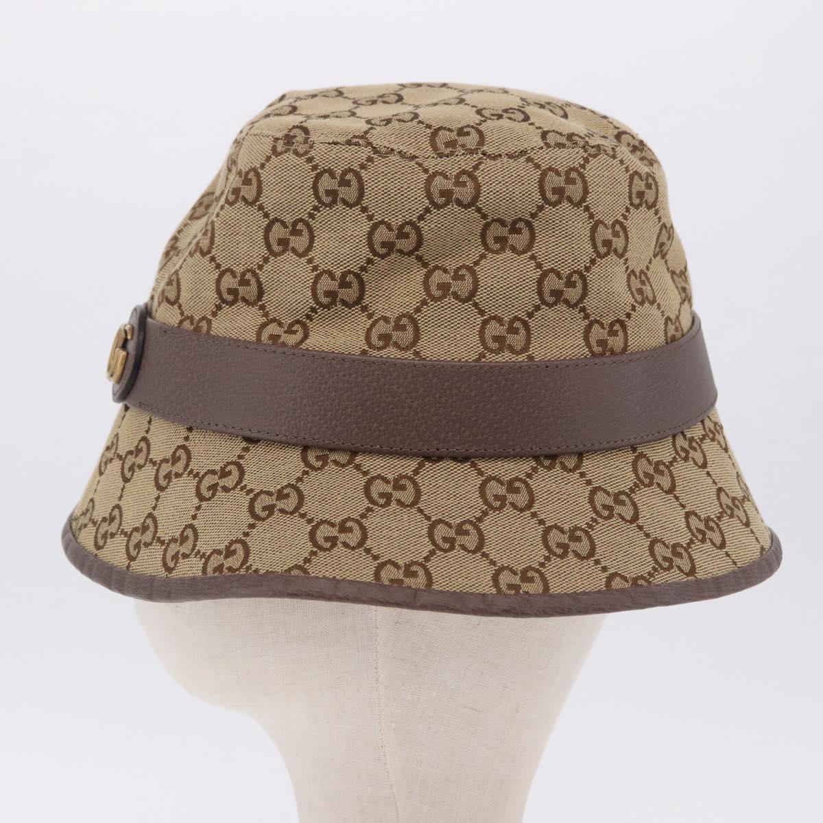 GUCCI GG Canvas GG Marmont Hat M Beige Auth am12614V