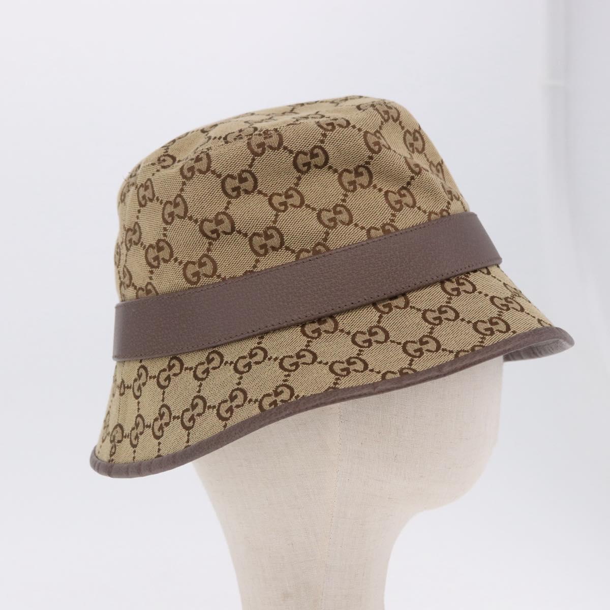 GUCCI GG Canvas GG Marmont Hat M Beige Auth am12614V
