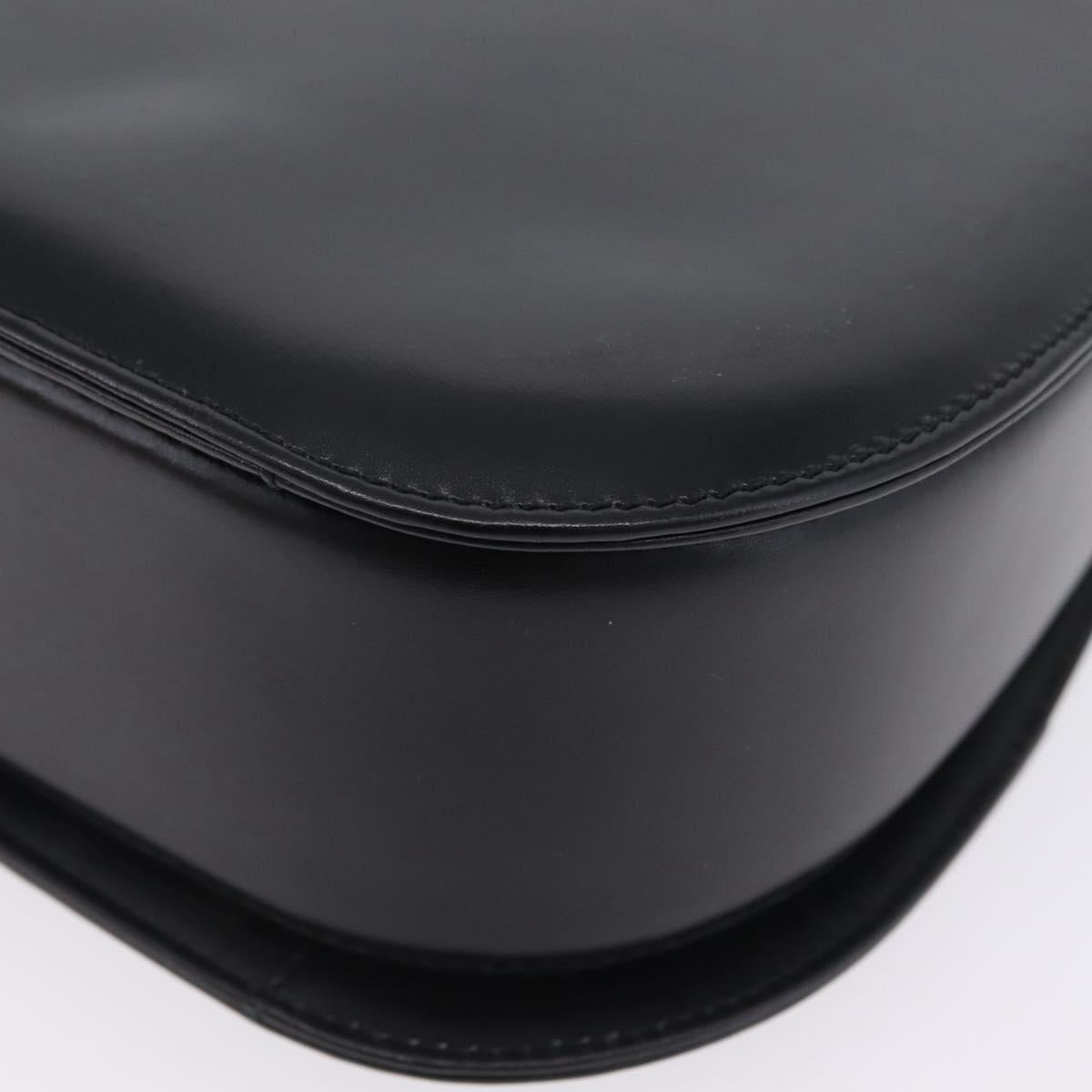 GUCCI Hand Bag Leather 2way Black Gold 000 406 0264 Auth am12615V