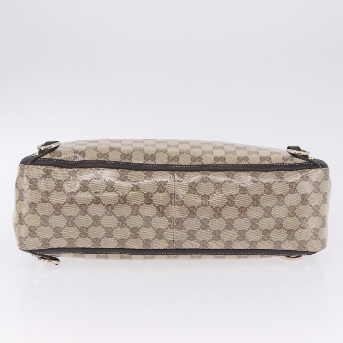 GUCCI GG Crystal Tote Bag Coated Canvas Beige Gold 293580 Auth am12617V