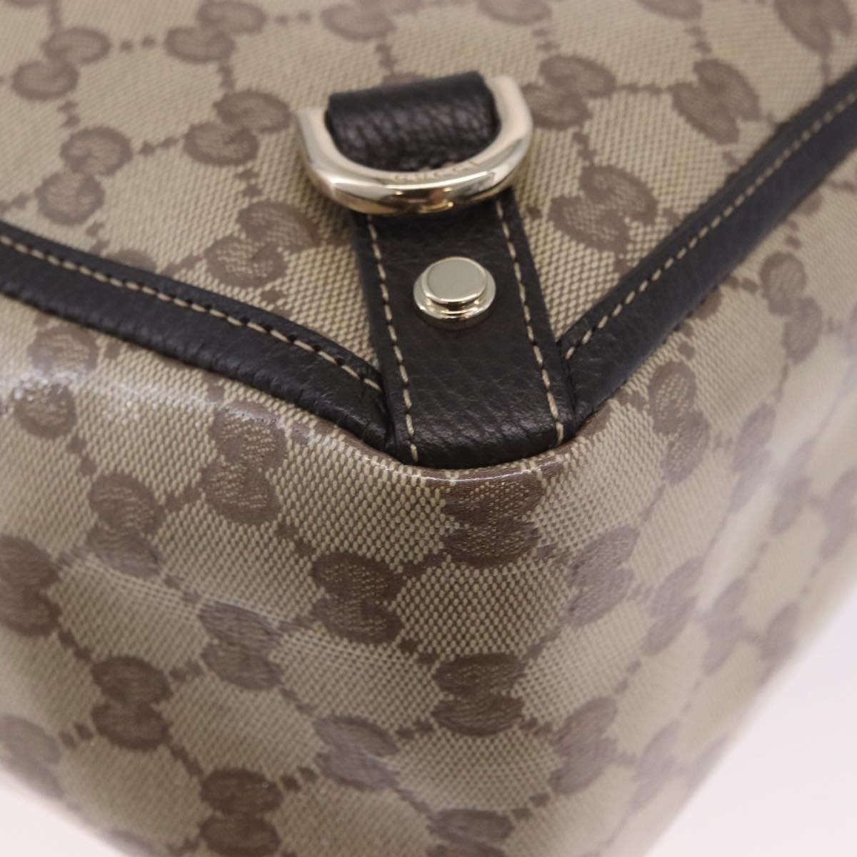 GUCCI GG Crystal Tote Bag Coated Canvas Beige Gold 293580 Auth am12617V
