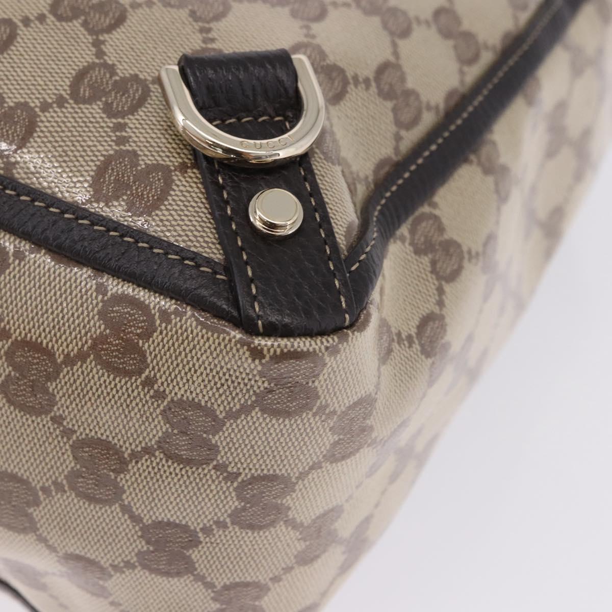 GUCCI GG Crystal Tote Bag Coated Canvas Beige Gold 293580 Auth am12617V
