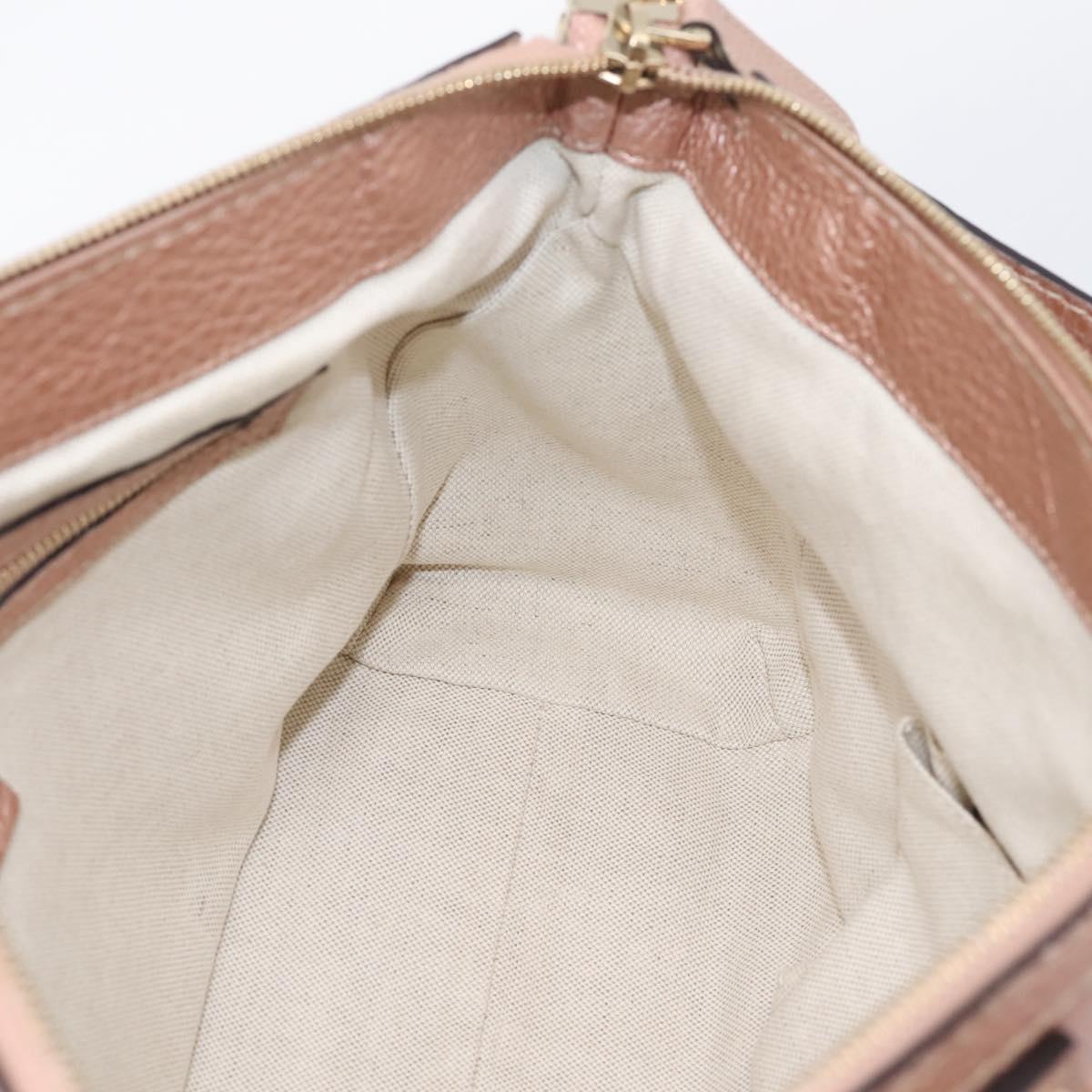 GUCCI Bella Bamboo Hand Bag Leather 2way Pink Gold 282300 Auth am12618A