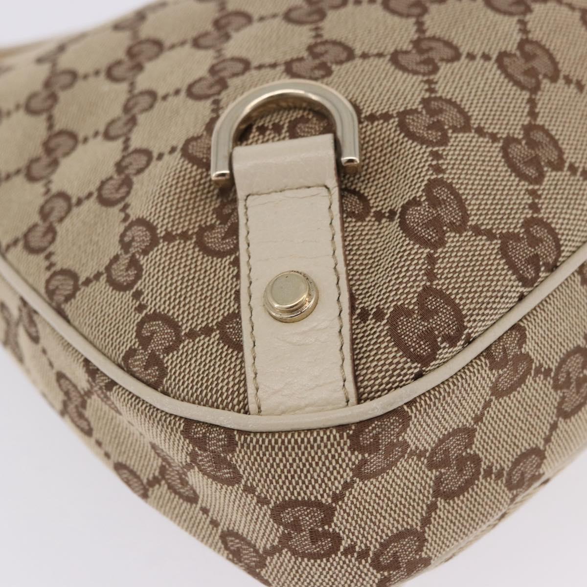 GUCCI GG Canvas Shoulder Bag Beige Gold 130738 Auth am12619V