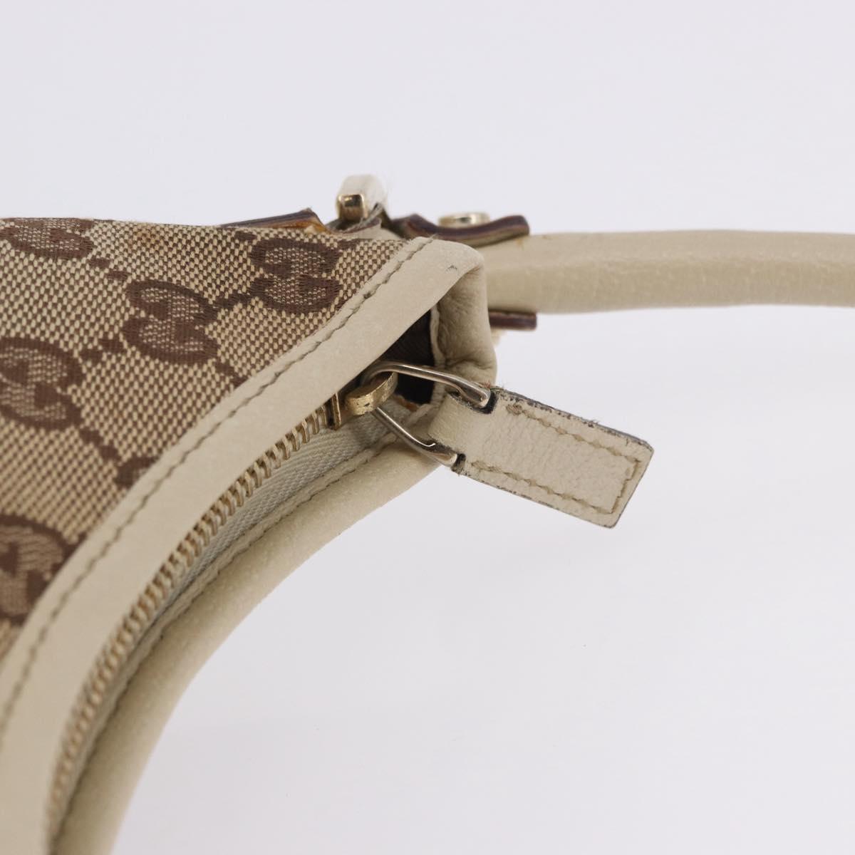 GUCCI GG Canvas Shoulder Bag Beige Gold 130738 Auth am12619V