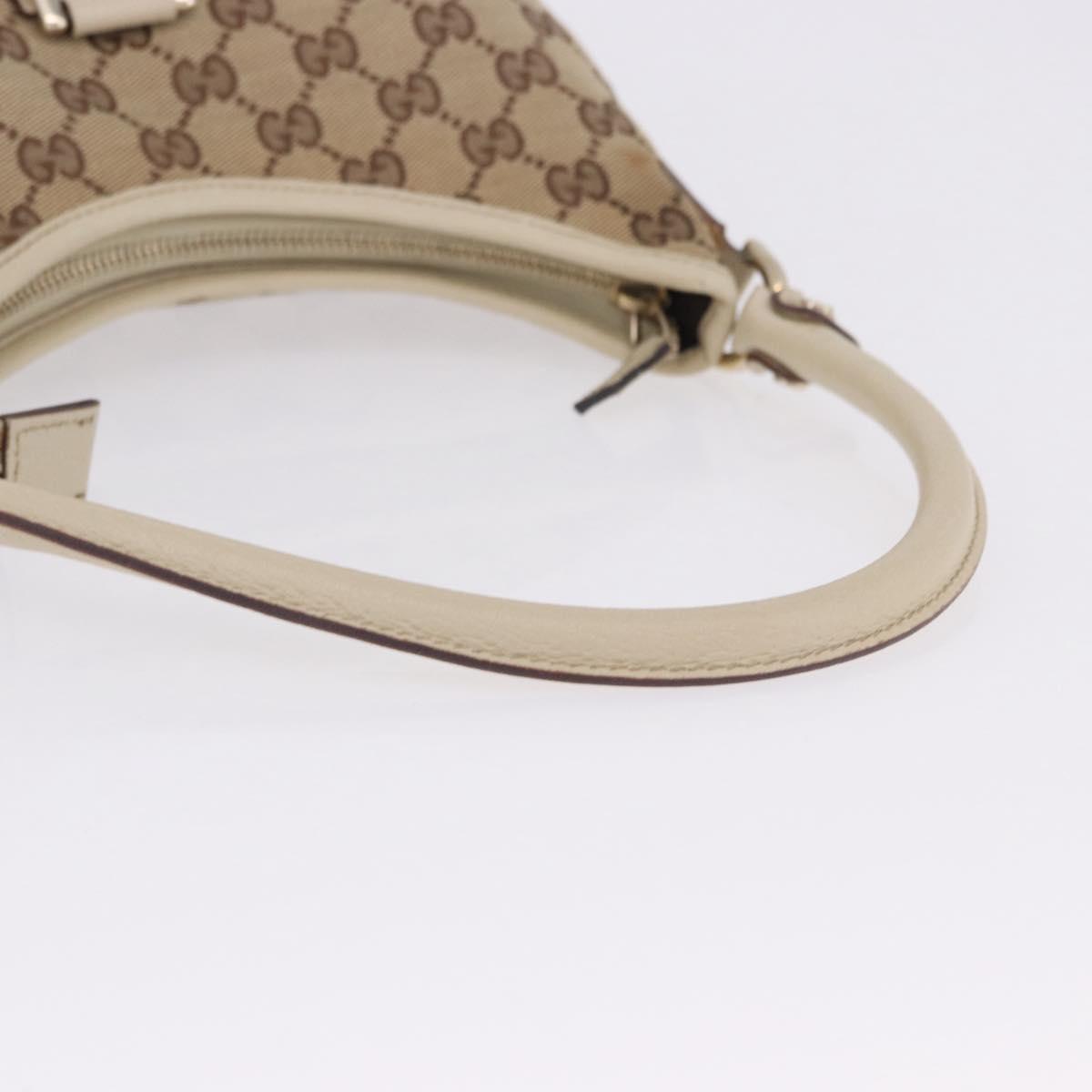 GUCCI GG Canvas Shoulder Bag Beige Gold 130738 Auth am12619V