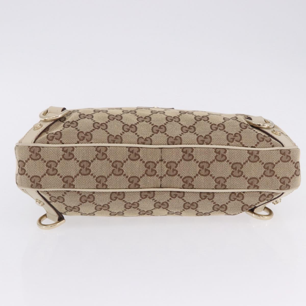 GUCCI GG Canvas Shoulder Bag Beige Gold 130738 Auth am12619V