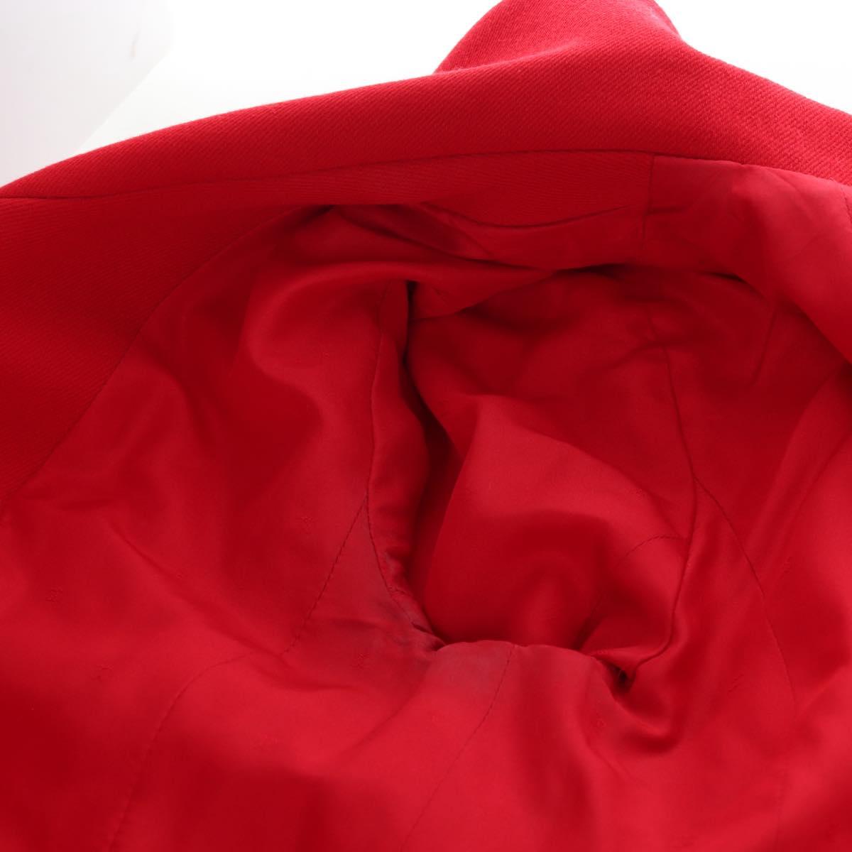CHANEL Skirt Setup Jacket Cotton Red CC Auth am12620