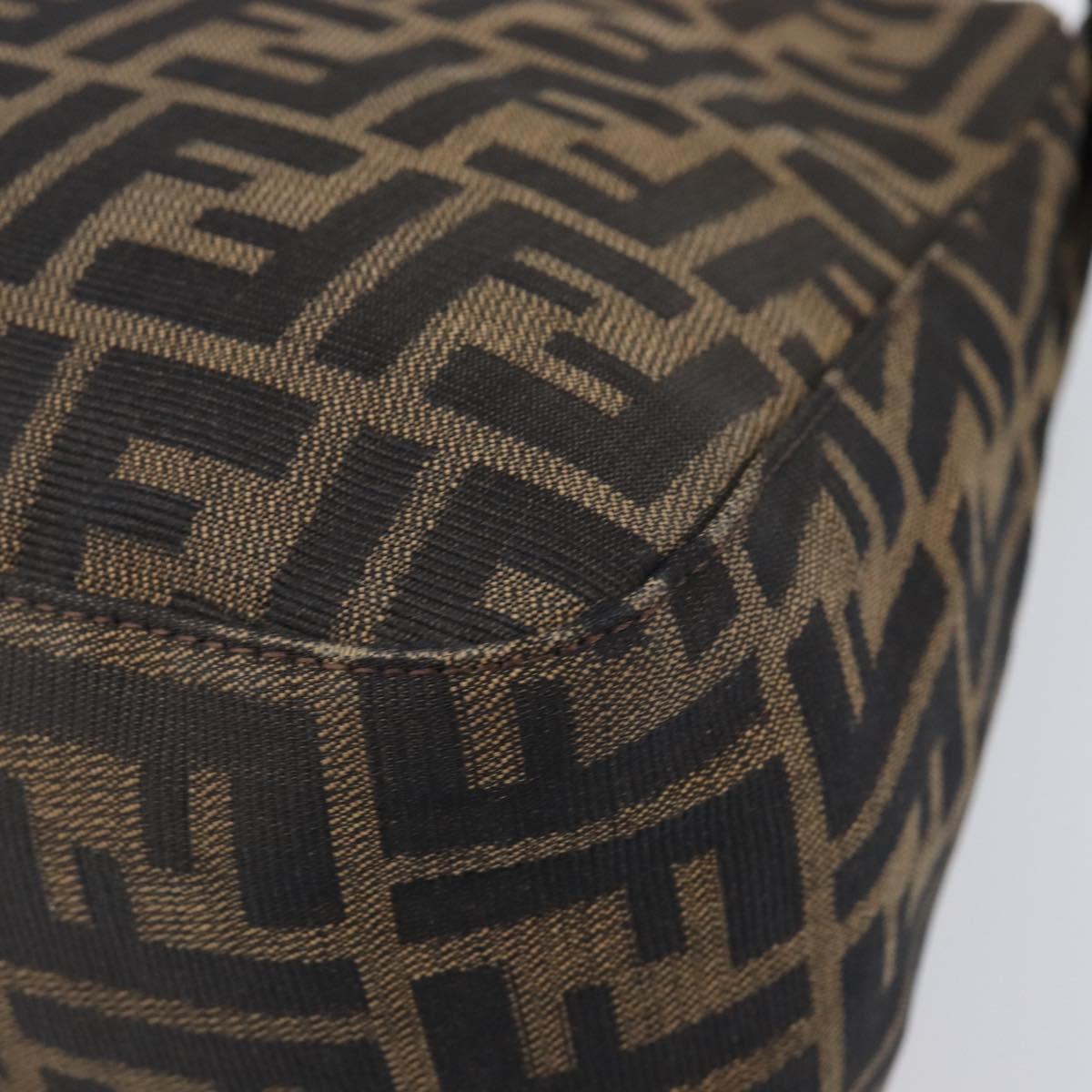 FENDI Zucca Canvas Mamma Baguette Shoulder Bag Brown Black Auth am12622V