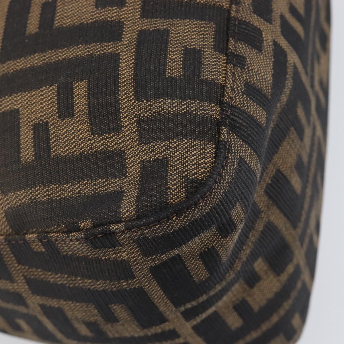 FENDI Zucca Canvas Mamma Baguette Shoulder Bag Brown Black Auth am12622V