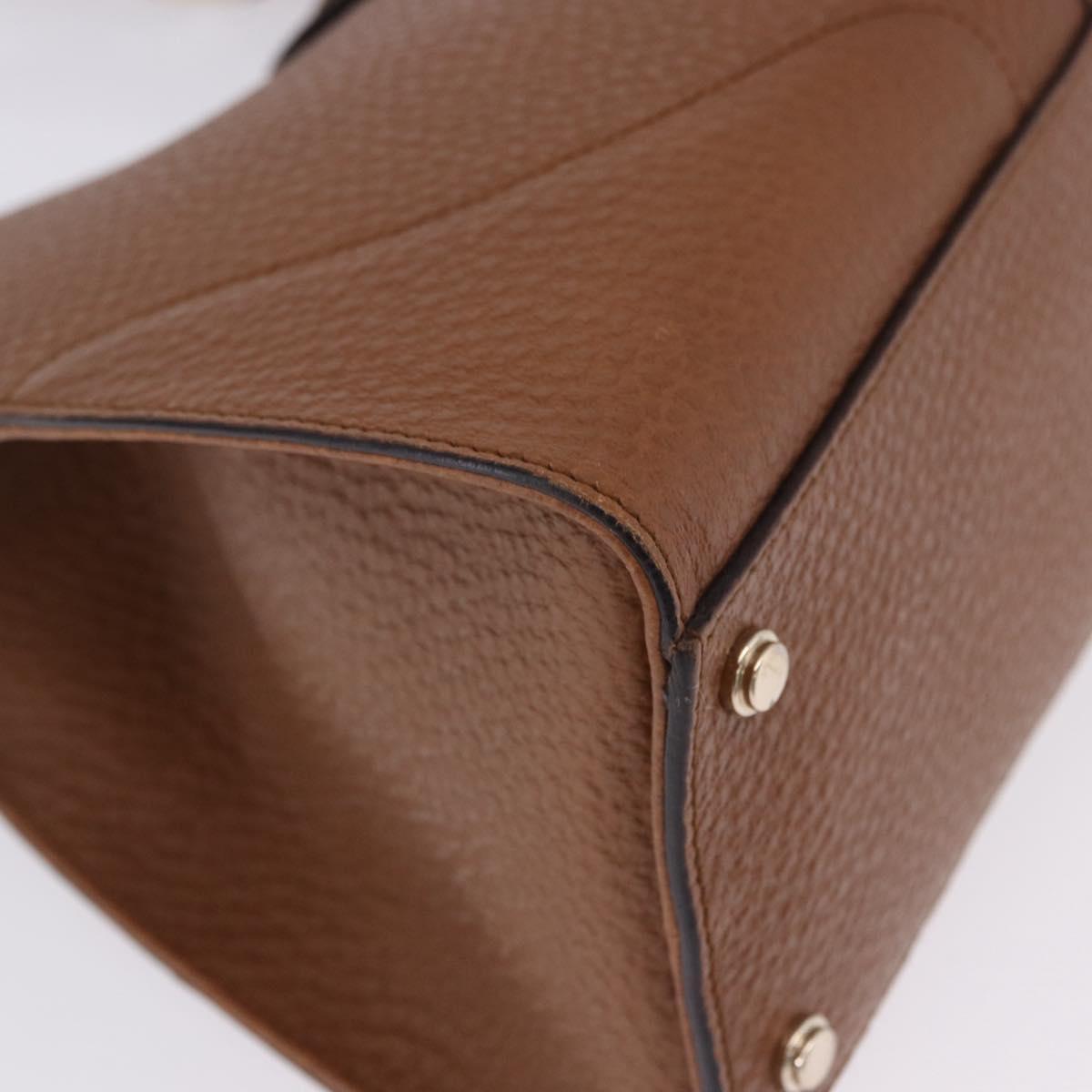 GUCCI G Jackie Bag Taurillon Clemence Leather Brown Gold 130995 Auth am12624M