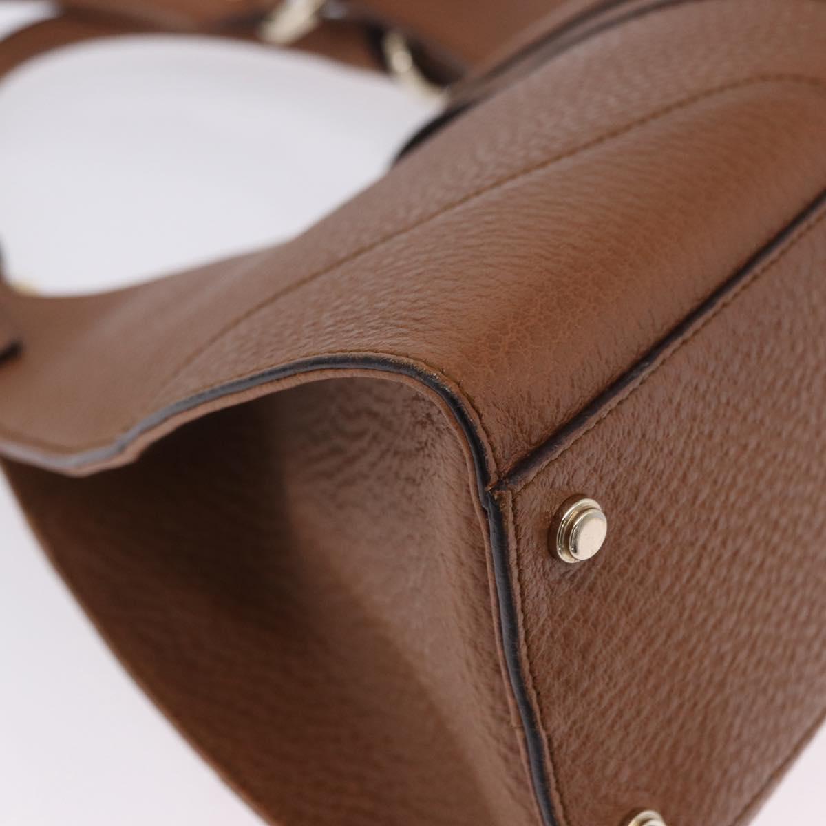 GUCCI G Jackie Bag Taurillon Clemence Leather Brown Gold 130995 Auth am12624M