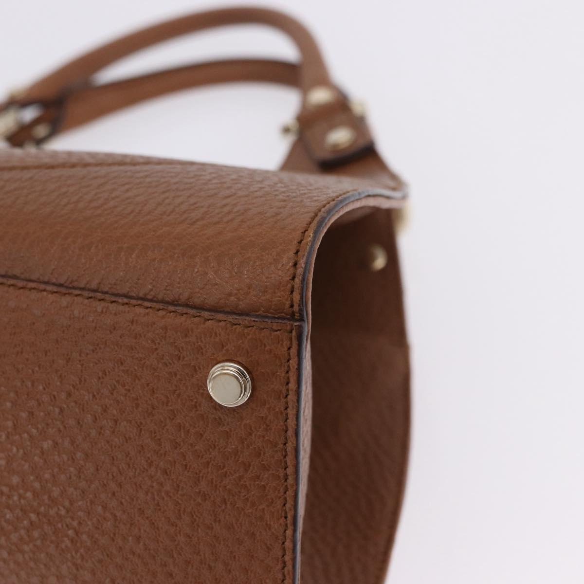 GUCCI G Jackie Bag Taurillon Clemence Leather Brown Gold 130995 Auth am12624M