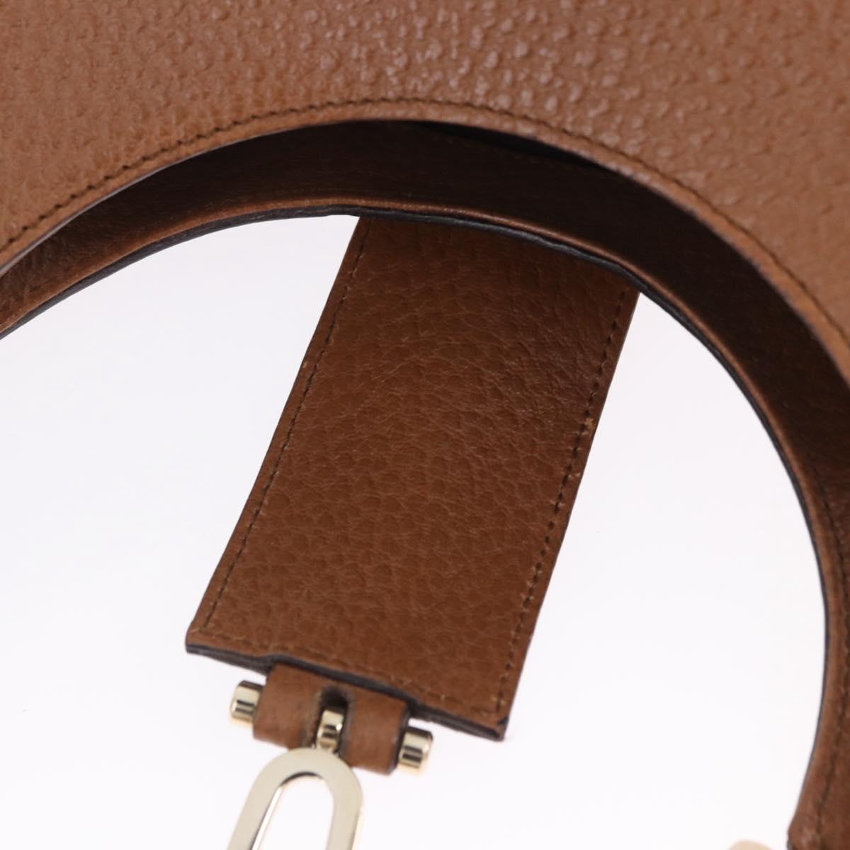 GUCCI G Jackie Bag Taurillon Clemence Leather Brown Gold 130995 Auth am12624M