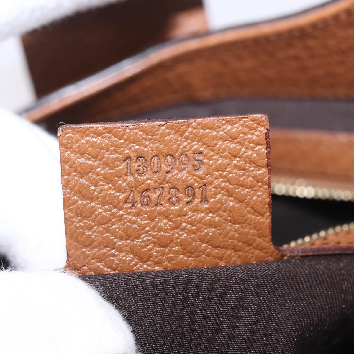 GUCCI G Jackie Bag Taurillon Clemence Leather Brown Gold 130995 Auth am12624M