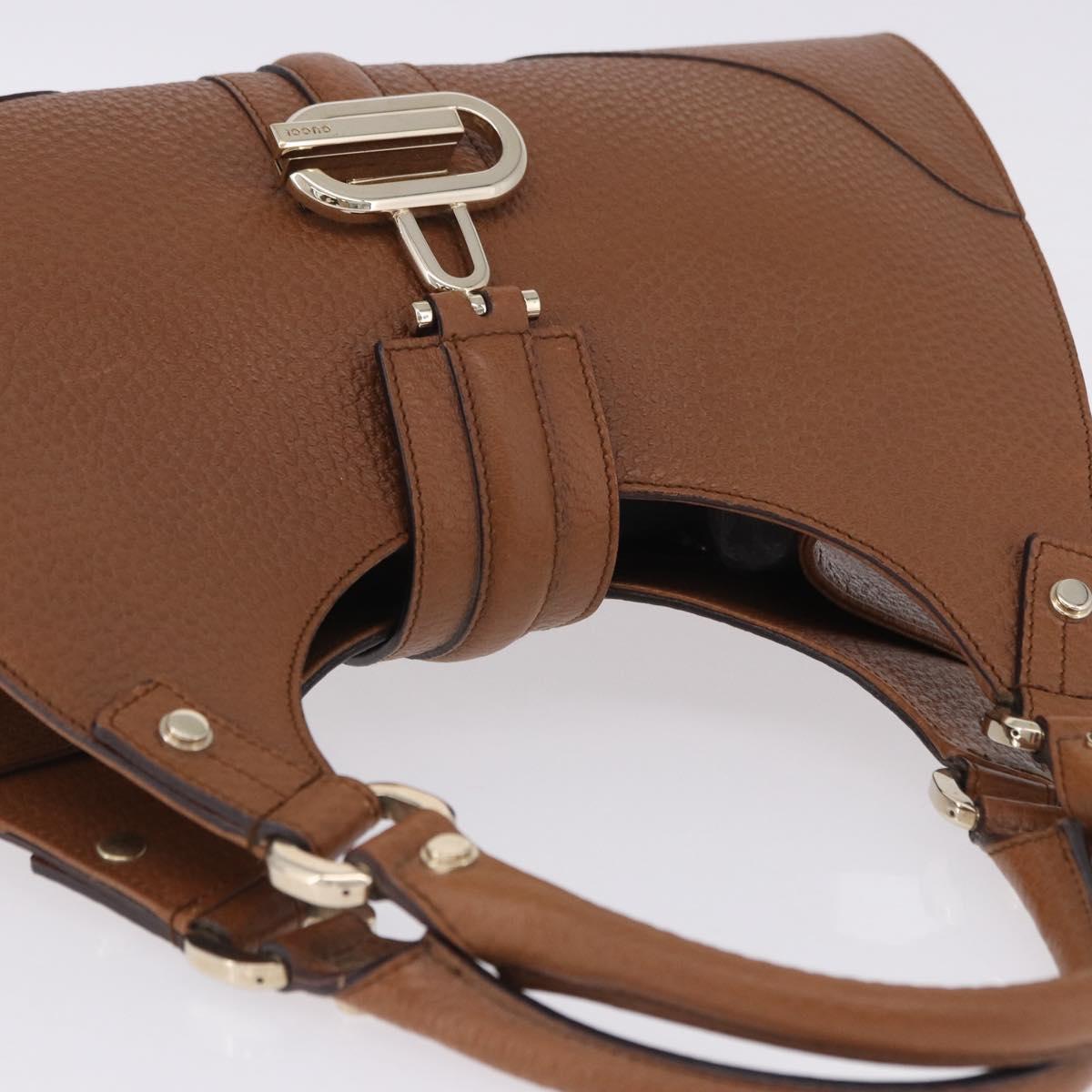 GUCCI G Jackie Bag Taurillon Clemence Leather Brown Gold 130995 Auth am12624M
