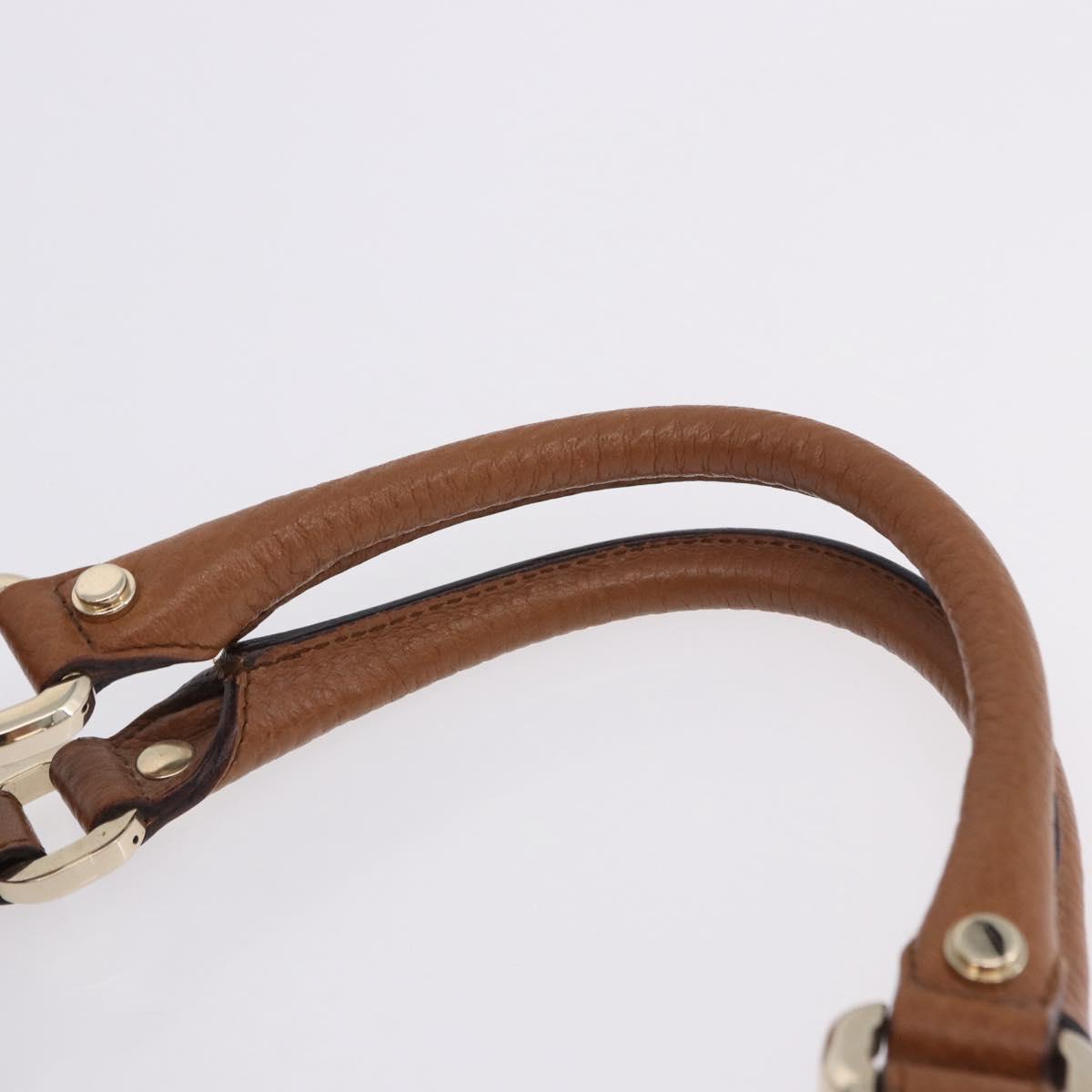 GUCCI G Jackie Bag Taurillon Clemence Leather Brown Gold 130995 Auth am12624M