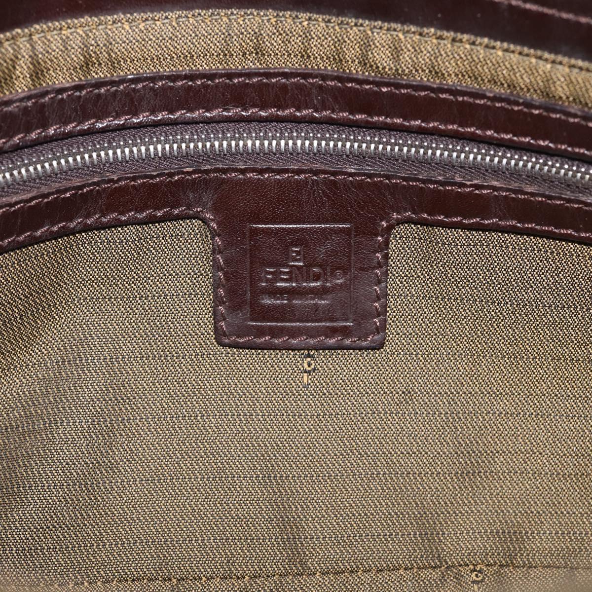 FENDI Zucca Canvas Mamma Baguette Shoulder Bag Brown Black Auth am12629V