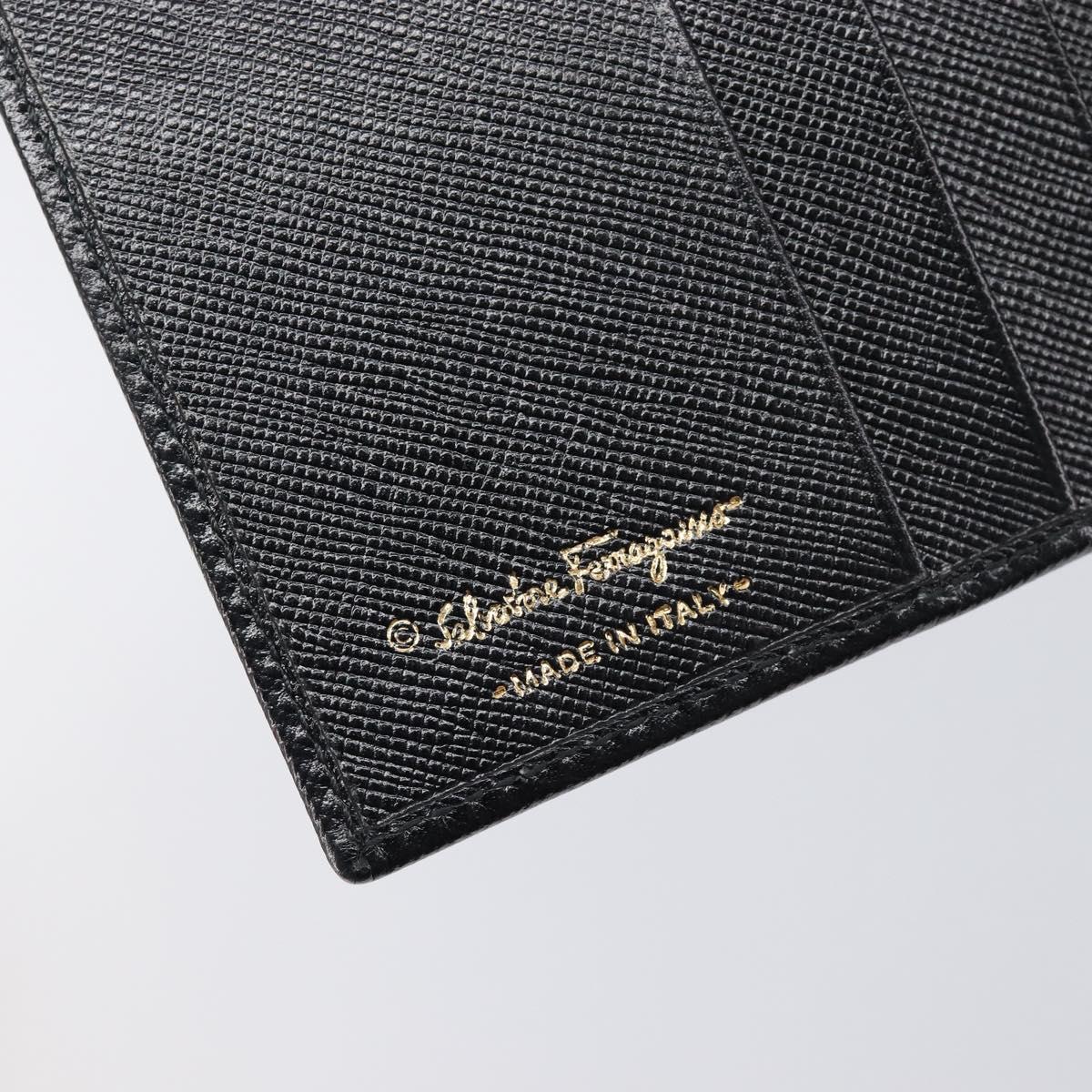 Salvatore Ferragamo Gancini Gamaguchi Compact Wallet Leather Black Auth am12650V