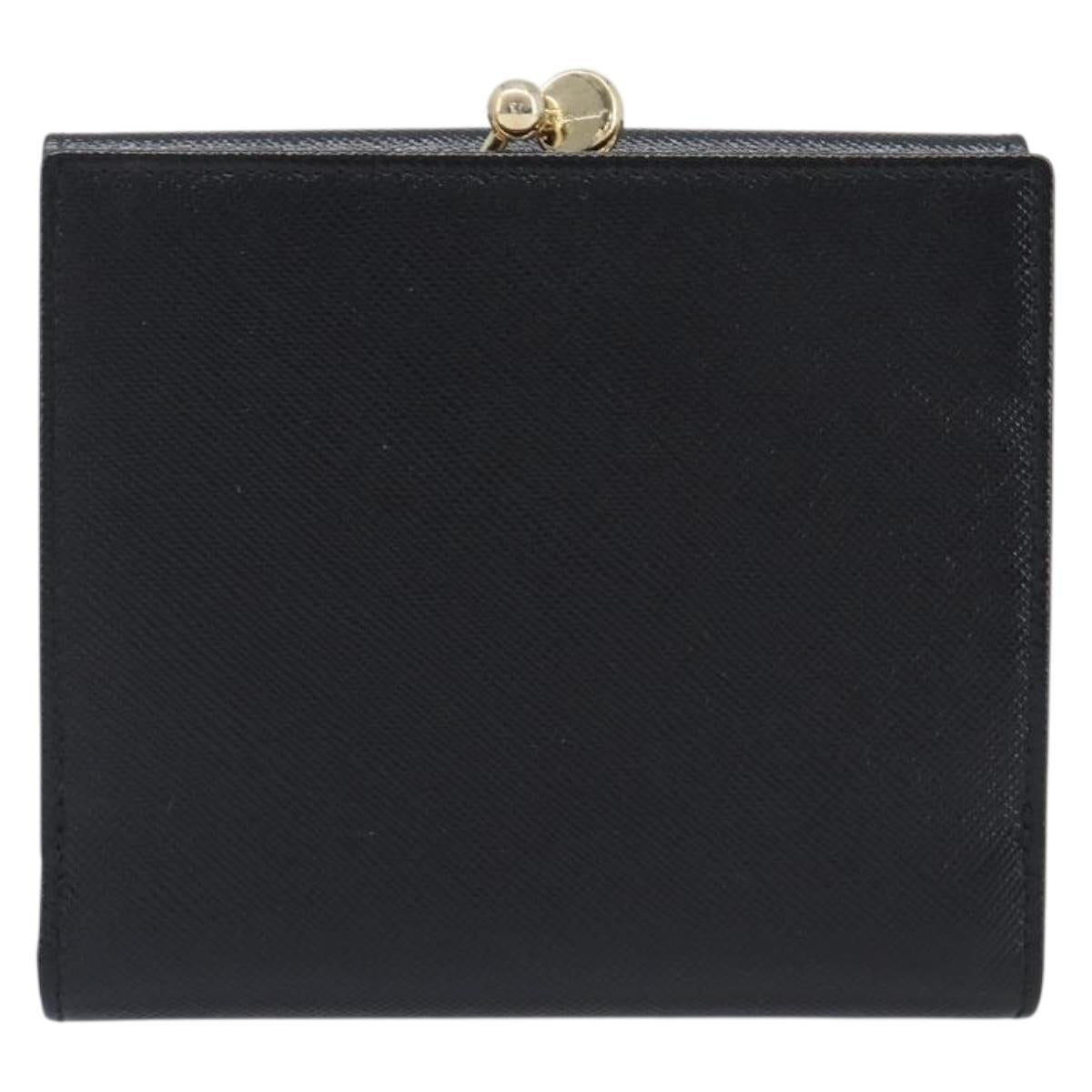 Salvatore Ferragamo Gancini Gamaguchi Compact Wallet Leather Black Auth am12650V