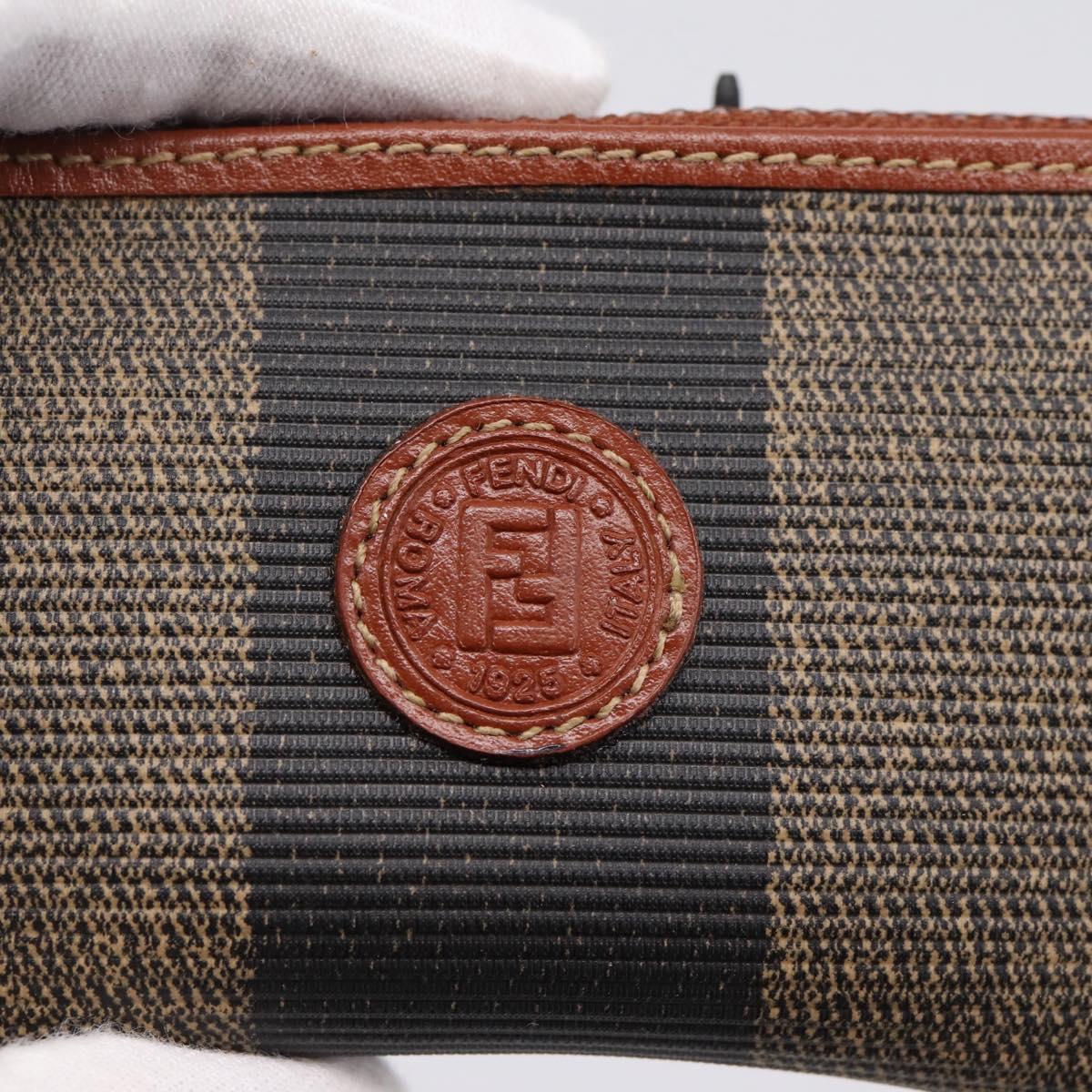 FENDI Zucca Canvas Coin Key Case Black Brown Auth am12652V