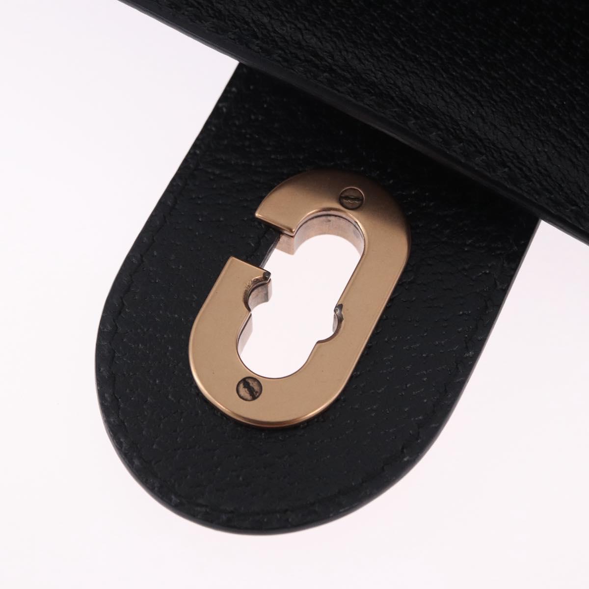 GUCCI GG Canvas Hand Bag Black Gold 124286 Auth am12659V