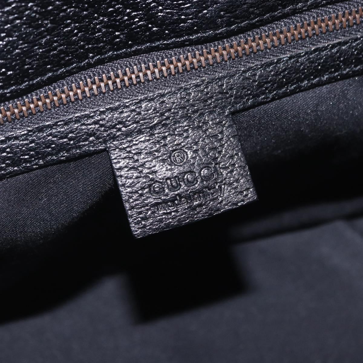 GUCCI GG Canvas Hand Bag Black Gold 124286 Auth am12659V