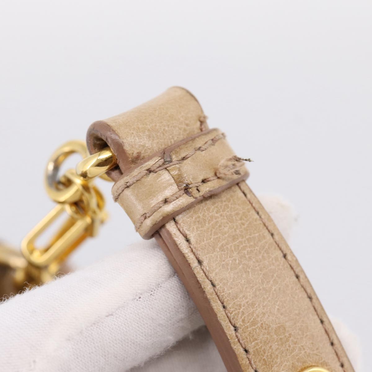 Miu Miu Hand Bag Leather 2way Beige Gold Auth am12661V