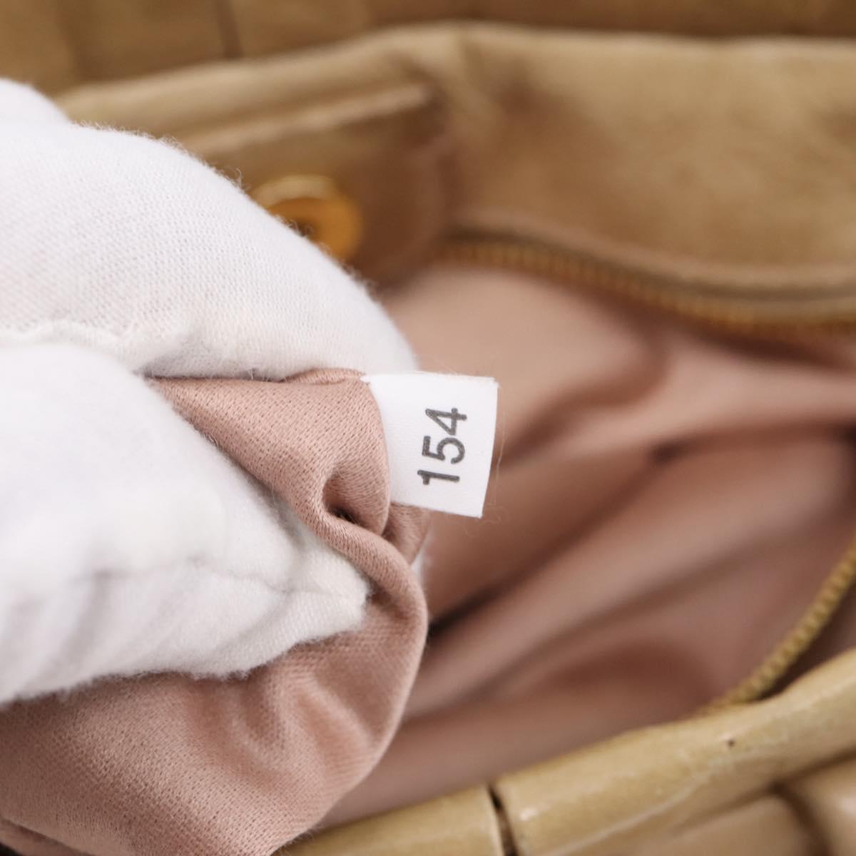 Miu Miu Hand Bag Leather 2way Beige Gold Auth am12661V