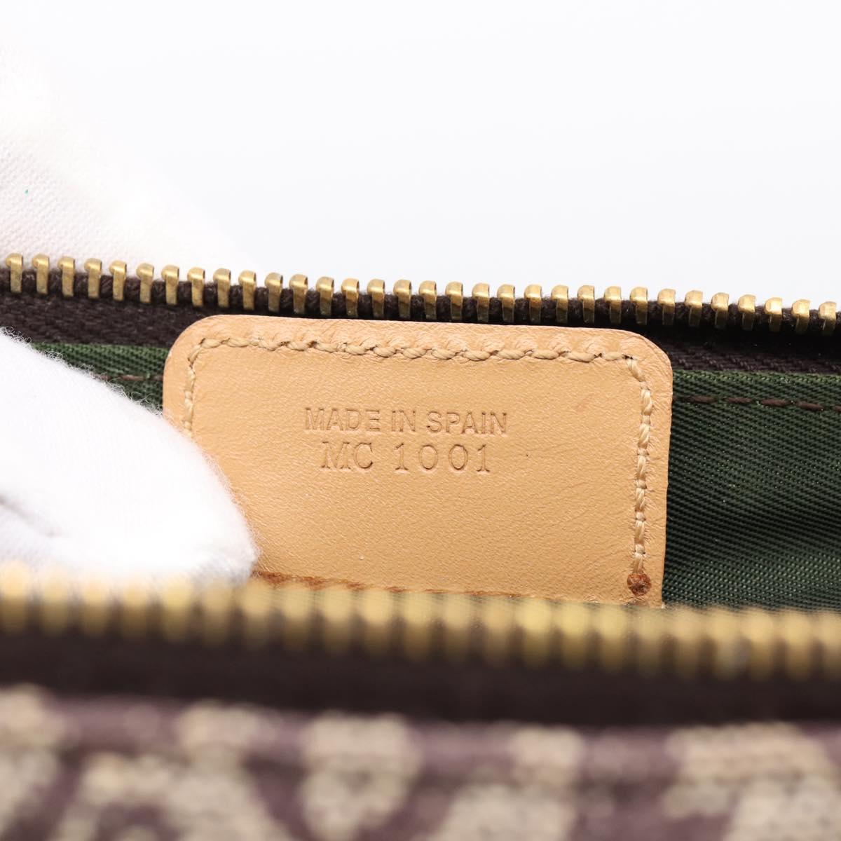 Christian Dior Trotter Canvas Saddle Pouch Brown Gold Auth am12668V