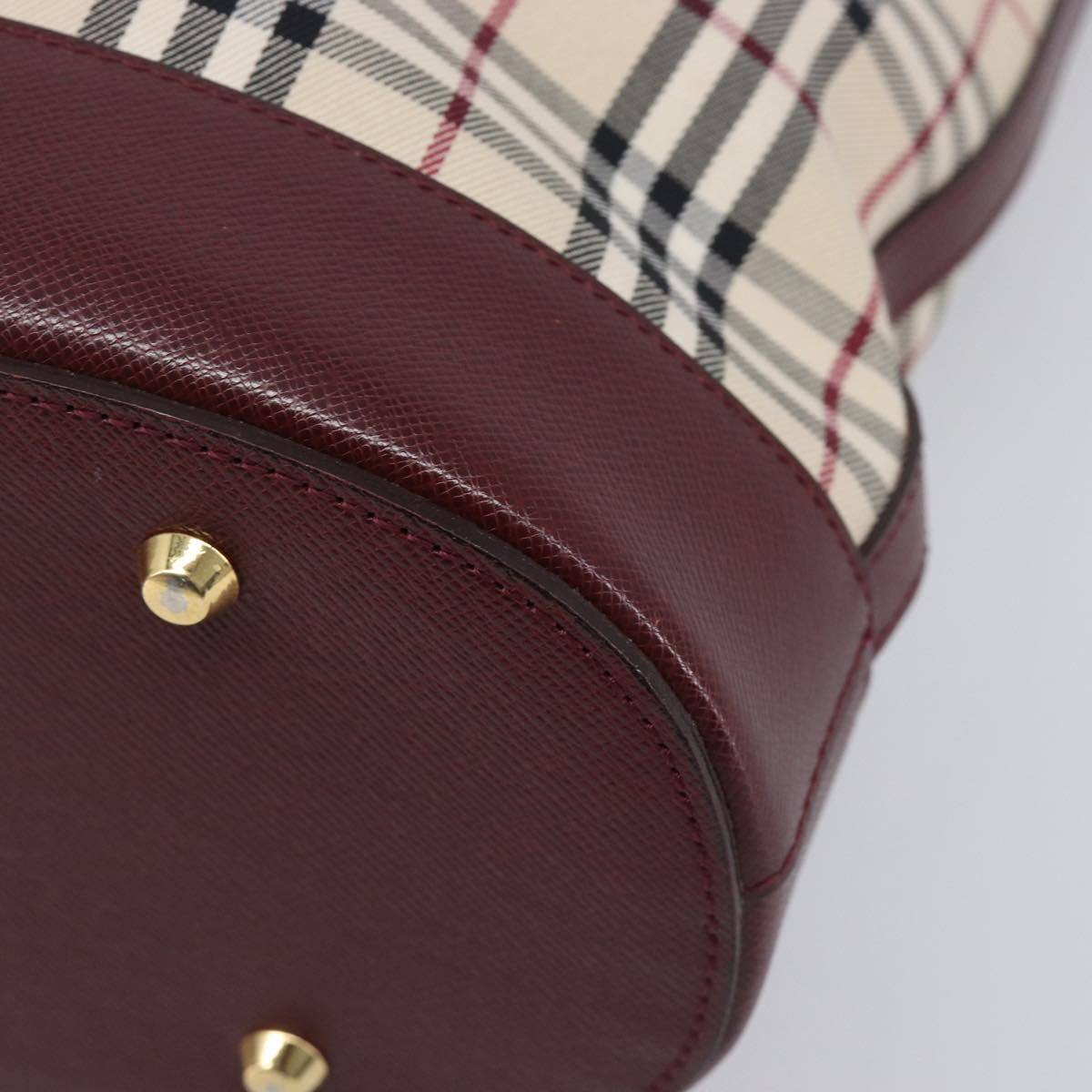 BURBERRY Nova Check Tote Bag Canvas Beige Gold Auth am12680V