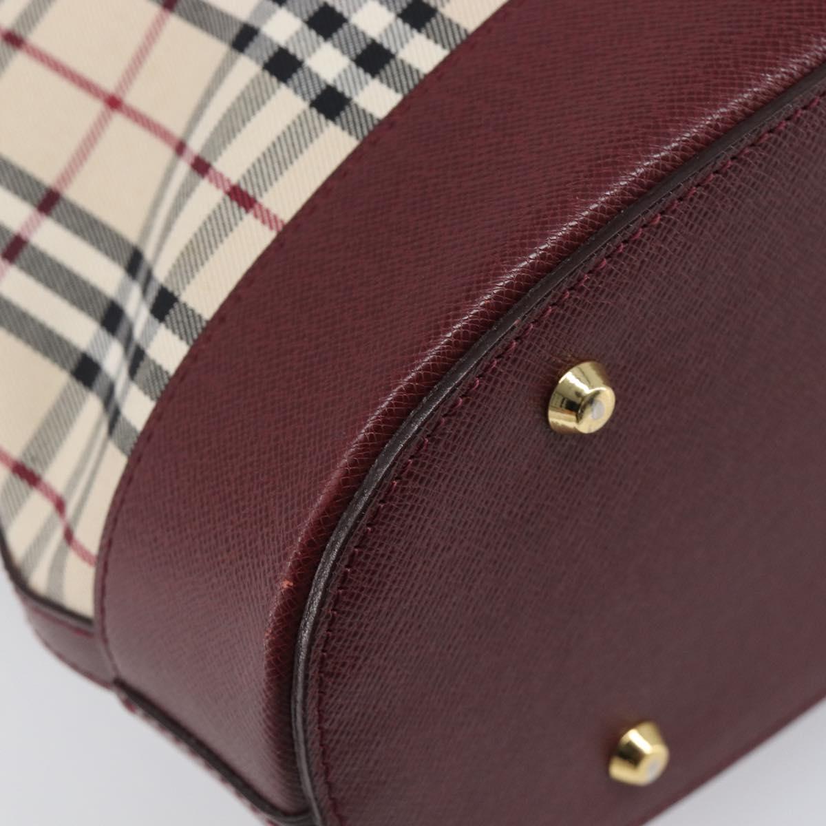 BURBERRY Nova Check Tote Bag Canvas Beige Gold Auth am12680V