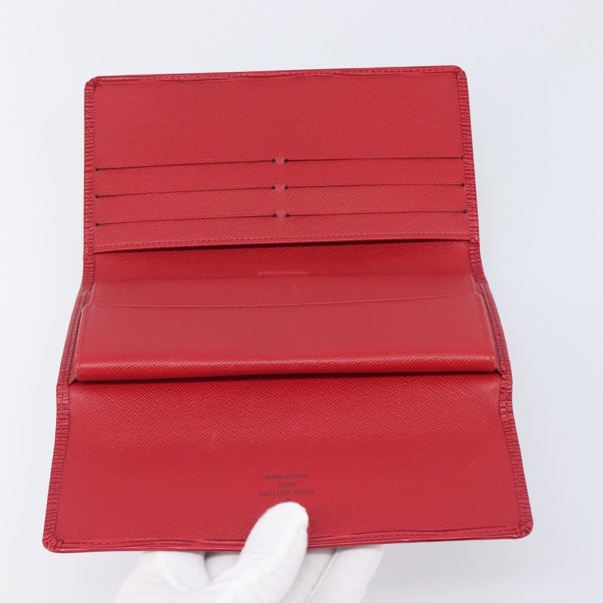 LOUIS VUITTON Epi Porte Tresor International Wallet Red M63387 LV Auth am12686V