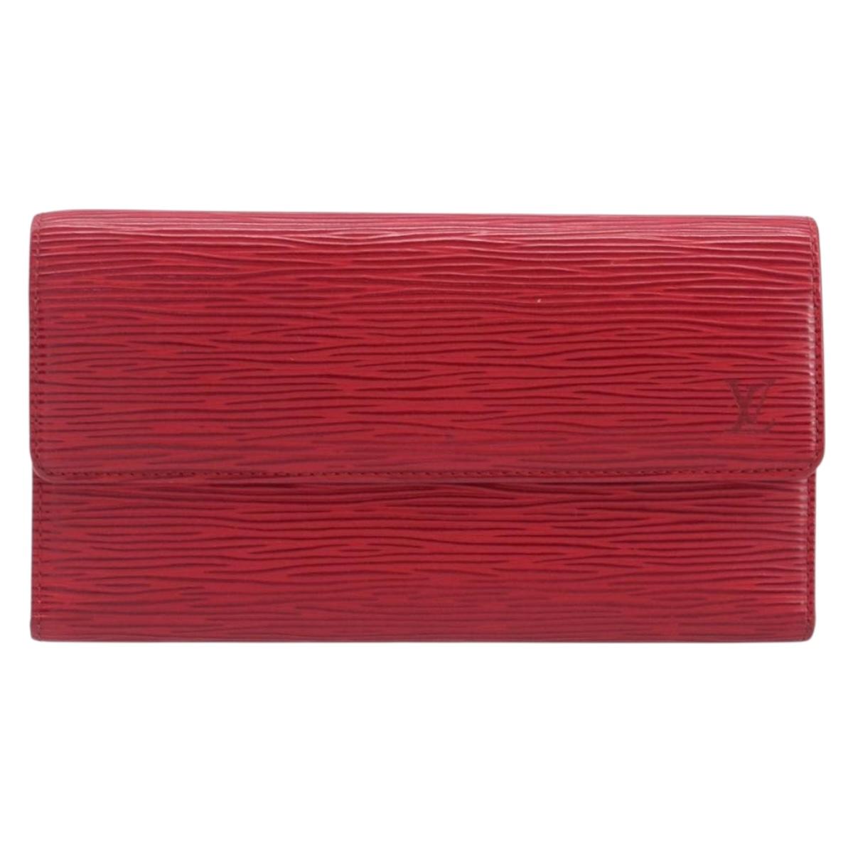 LOUIS VUITTON Epi Porte Tresor International Wallet Red M63387 LV Auth am12686V